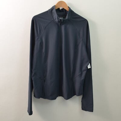 Old Navy NWT Powersoft Full Zip Jacket Womens 2XL Tall Blue Zip Pockets Mock