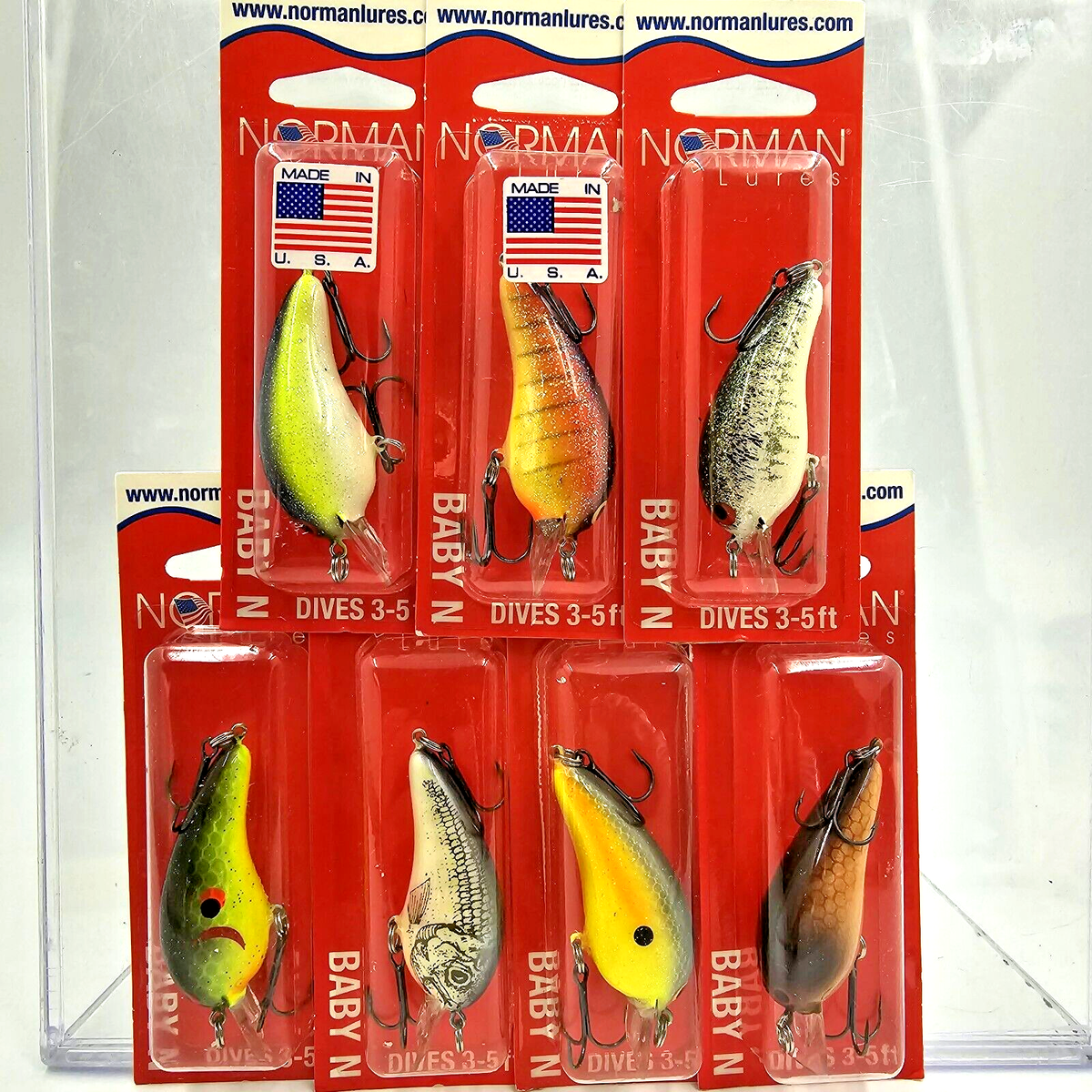 Leurre De Pêche Vintage Norman Deep Little Baby N Crankbait Rouge Pailleté