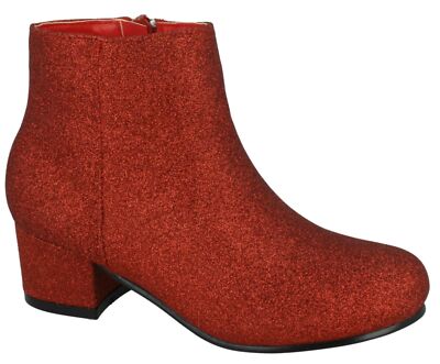 Wide Fit Matalan Ladies Boots Size GIRLS RED GLITTER CHELSEA BOOTS
