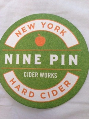 NINE PIN CIDER WORKS ALBANY NY BEER COASTER MINT LOW PRICE HARD CIDER LOW PRICE!