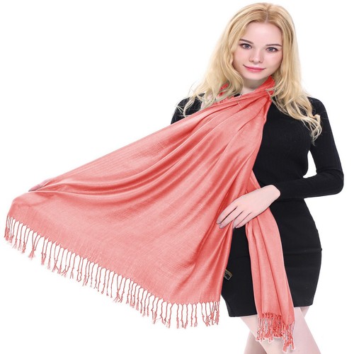 CJ Apparel Rose Pink Solid Color Shawl Seconds Scarf Stole Wrap Pashmina **NEW** - Picture 11 of 12