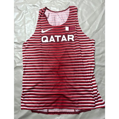 Nike men's size Large Pro Elite Qatar Track & Field Running Singlet CI8115-611 - Picture 4 of 8