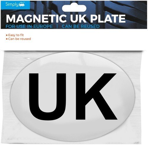 Simply Auto Oval Magnetic UK Plate Sticker Sign Badge Europe Travel Van Car EU