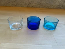 Tealight Candle Holders 3-Pack - Shades of Blue - 2" x 1"