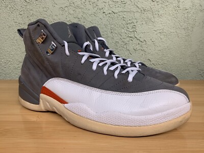Nike Air Jordan 12 XII Retro Cool Grey Team Orange 130690-012 Size 10.5