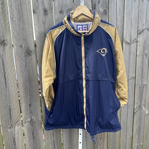 Vintage Logo Athletic NFL Game Day St. Louis Rams 90s Windbreaker w/ Hood - Picture 4 of 14