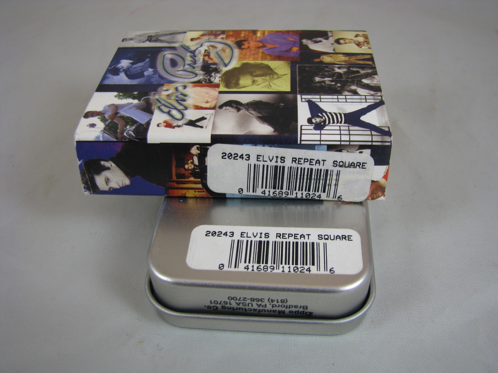 2003 Zippo Lighter, Elvis Repeat Square, New in Tin