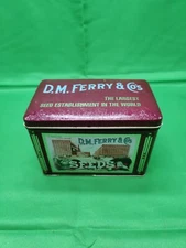 Vintage D.M. Ferry & Co Seeds Collectors Tin Advertising Buildings Kitchen T