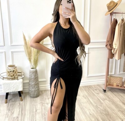 knee length dresses for ladies Elizabeth K GL2265 Prom Dress - Black