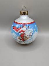 Christmas Ornament Bauble Santa  White Horse Hallmark Vintage St. Nicholas 1989