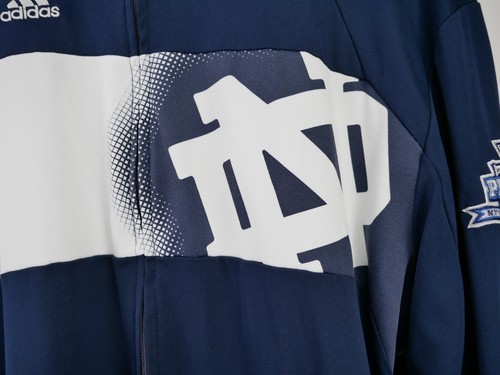 NCAA Notre Dame Fighting Irish Team Issued XL Jacket #8 Adidas Pinstripe Bowl - Picture 3 of 15
