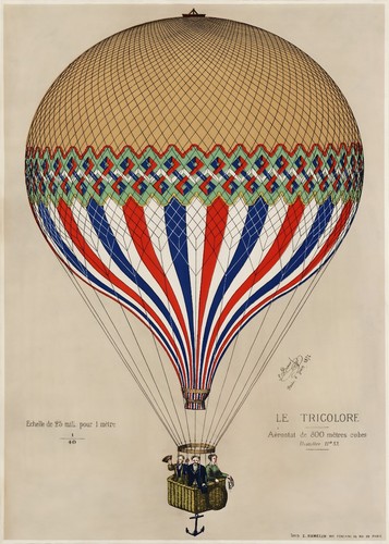 Poster Mongolfiera - Le Tricolore Aerostato Wall Art - 12X16/16X20/18X24/24X36 - Foto 9 di 11