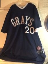 Vtg Sz XXL Dark Blue Head Gear Grays 1929-1948 NLBM Official Apparell Jersey