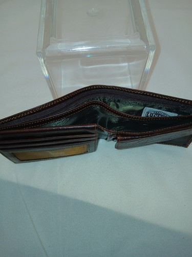 Luciano Portafoglio Uomo Vera Pelle Bifold Marrone Design Europeo Logo - Foto 9 di 10