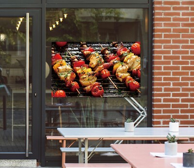 3D Grill Kebab Shop BBQ A1116 Window Stickers Vinyl Wallpaper Wall Murals Amy
