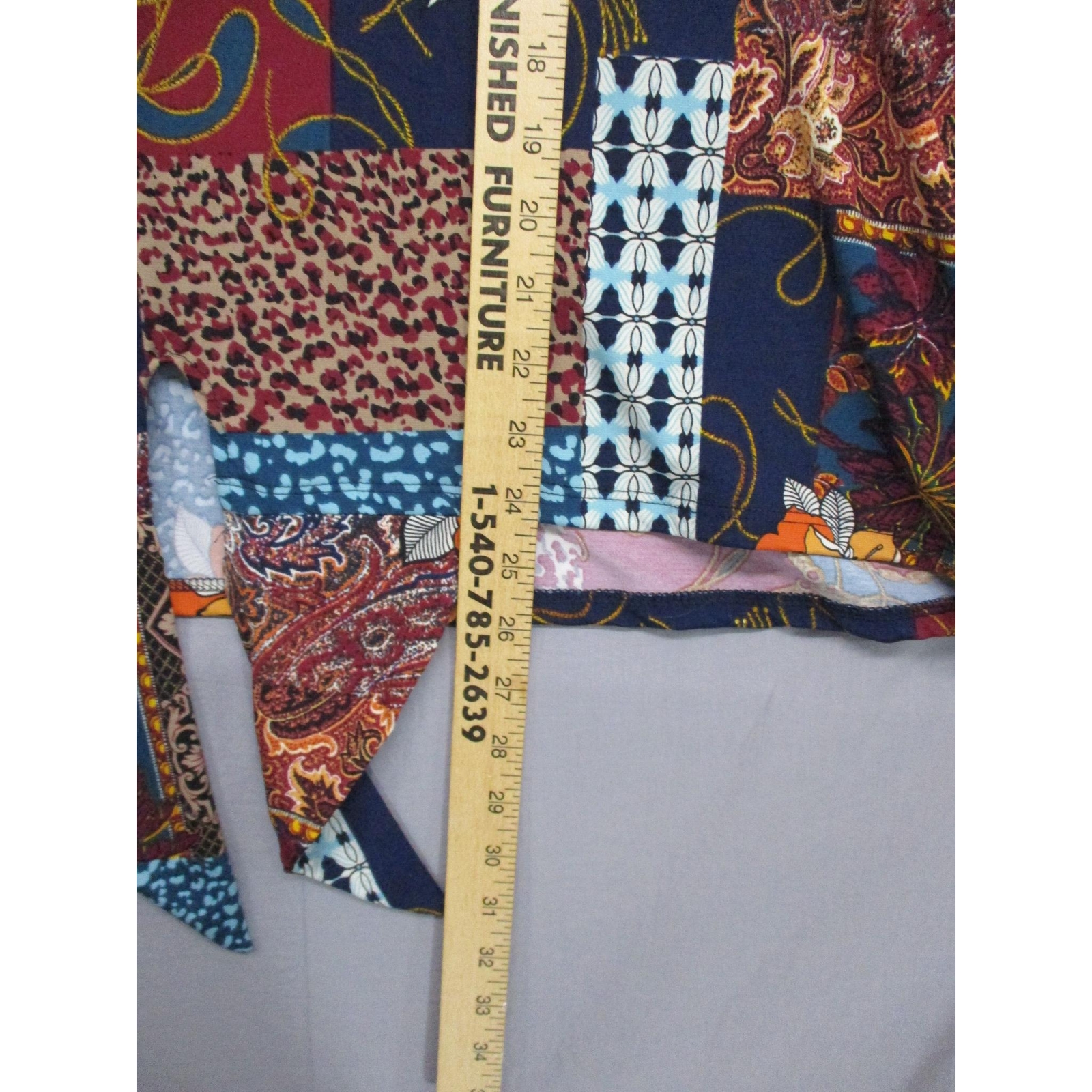 Ava James Multicolor Patchwork Floral Geometric T… - image 7