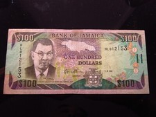Jamaica 100 Dollars 1994 2153h90 P76 World Banknote Currency Money