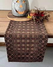 NEW Primitive Farmhouse TABLE TOPPER RUST BLACK MUSTARD WOVEN 34" SQ SMITHFIELD
