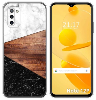 Coque Aroepurt Pour Ulefone NOTE 12P - Protection 2-en-1 (PC + TPU) Avec Anneau Support Et Film Verre Trempé Inclus - Effet Lumineux