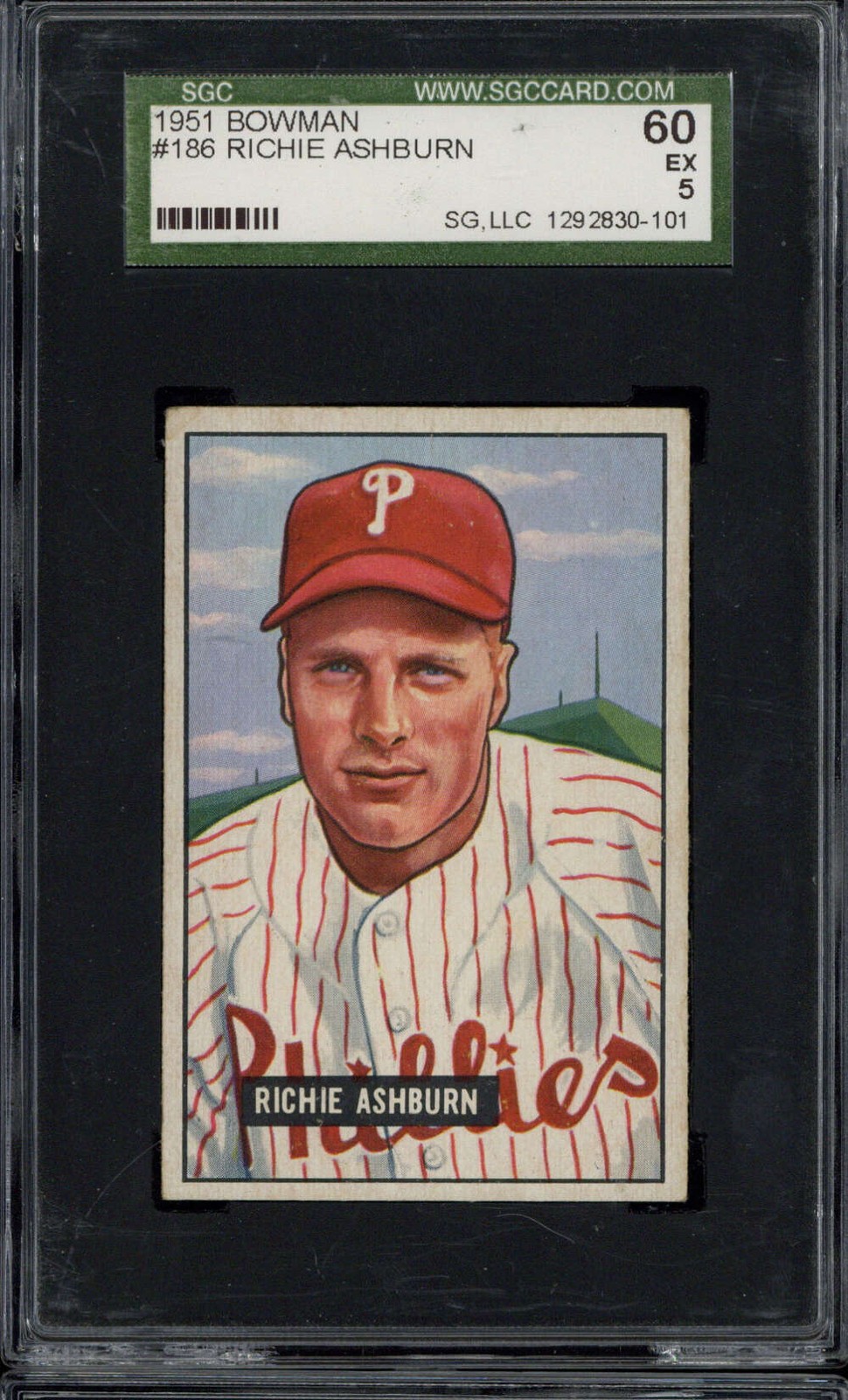 1951 Bowman #186 Richie Ashburn Phillies SGC 5 EX
