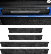 Waterproof Carbon Fiber Style Car Door Sill Protector, 4-Piece An Color: White