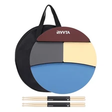 12 Inch Practice Drum Pad Set Include Drumsticks Carrying Bag (Multicolor)