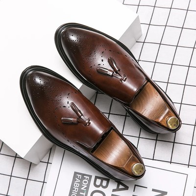 Men's Comfortable Casual Shoes Breathable Slip-On Flats Shoes Derby Footwear