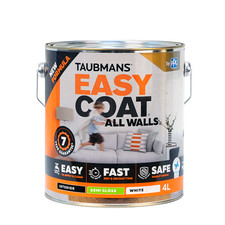Taubmans 4L White Semi Gloss Easycoat All Walls Interior Paint