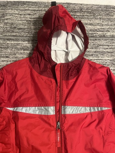 Boys L.L Bean Large 14/16 Trail Model Rain Shell Jacket Windbreaker Coat Pockets - Picture 6 of 19