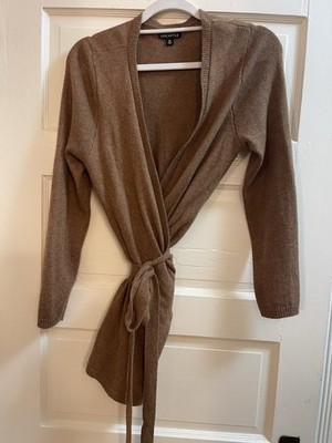 J Crew Mercantile Medium Womans Long Sleeve Wrap Sweater Light Brown