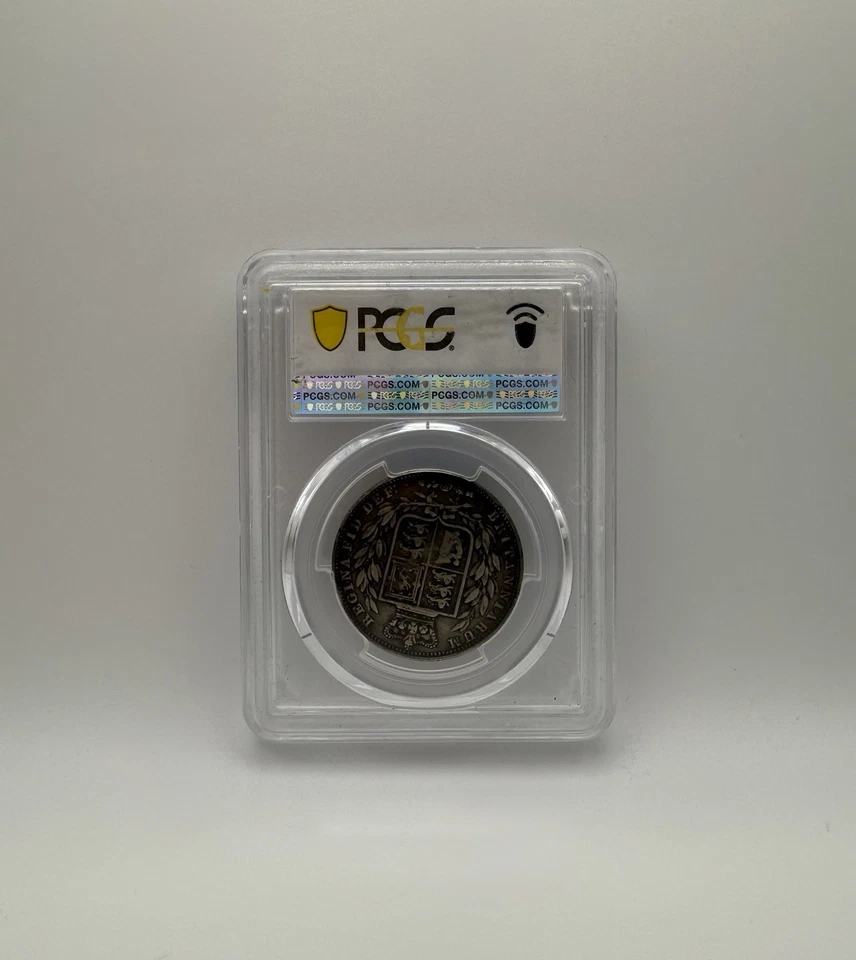 Rare 1850 Great Britain Half-Crown PCGS Graded VF-25 W/ Beautiful Toning  - Image 2 of 4