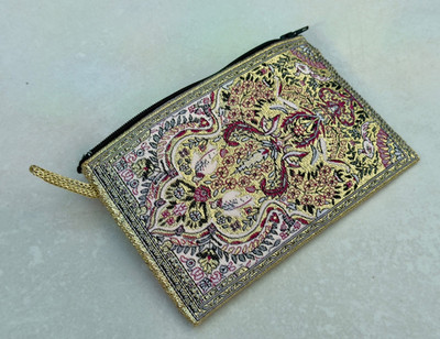 Münzbörse mit Blumenmuster, goldene Ausweistasche, Mini Kosmetiktasche, Reisekartenetui