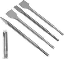 4-Piece 10" Point Chisel Set, 0.8" Flat, 1.6" Scaling, 3" Tile Chisels