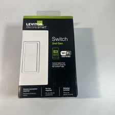 Leviton Decora Smart WiFi App-Controlled Wall Switch White D215S-1RW