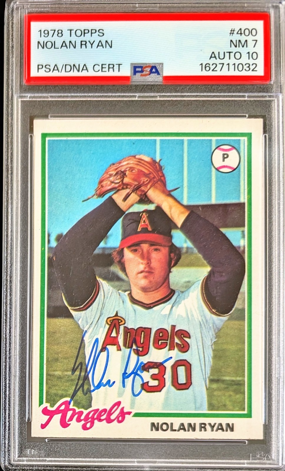 NOLAN RYAN 1978 Topps #400 Signed/Autographed Card PSA 7/DNA 10 view 1