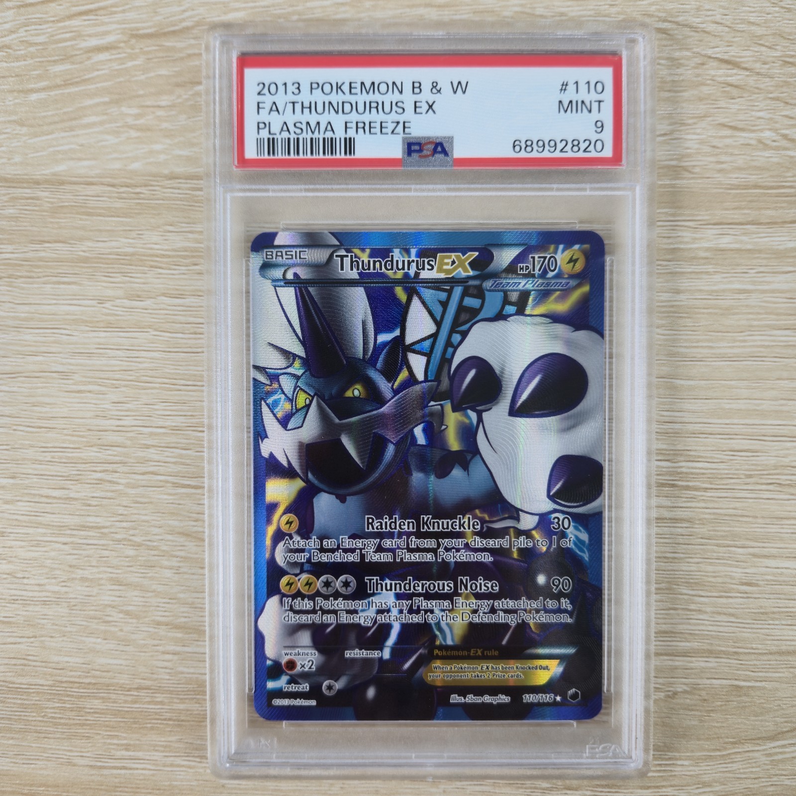 PSA 9 Thundurus EX 110/116 Plasma Freeze Ultra Rare Holo Nintendo Pokemon Card