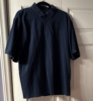 Rip Curl Men's Navy Solid Short Sleeve Polo Shirt XL Logo Button Collar