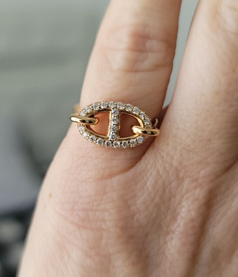 Hermès Farandole Ring - Rose Gold & Diamonds SZ48-BNIB AUTH | eBay