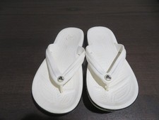 Crocs Sandals Womens 6 White Thong Slip On Comfort Flip Flops Sporty Casual