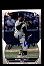 Signed Baseball Card Auto Isaiah Coupet 2023 Bowman #BD-37 Rockies