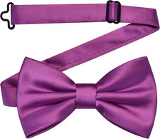 Solid Color Pre-tied Bow Tie Quality Adjustable Bowtie for Men Party Wedding
