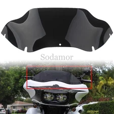 9.5" Wave Black Windshield Windscreen For Harley Road Glide FLTR FLTRX 1998-2013