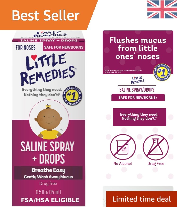 15ml Gentle Saline Spray & Drops for Effective Nasal Comfort - Unflavored