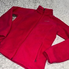 Columbia Kids Benton Springs Full Zip Fleece Jacket Pink Girls Large 14/16 A55