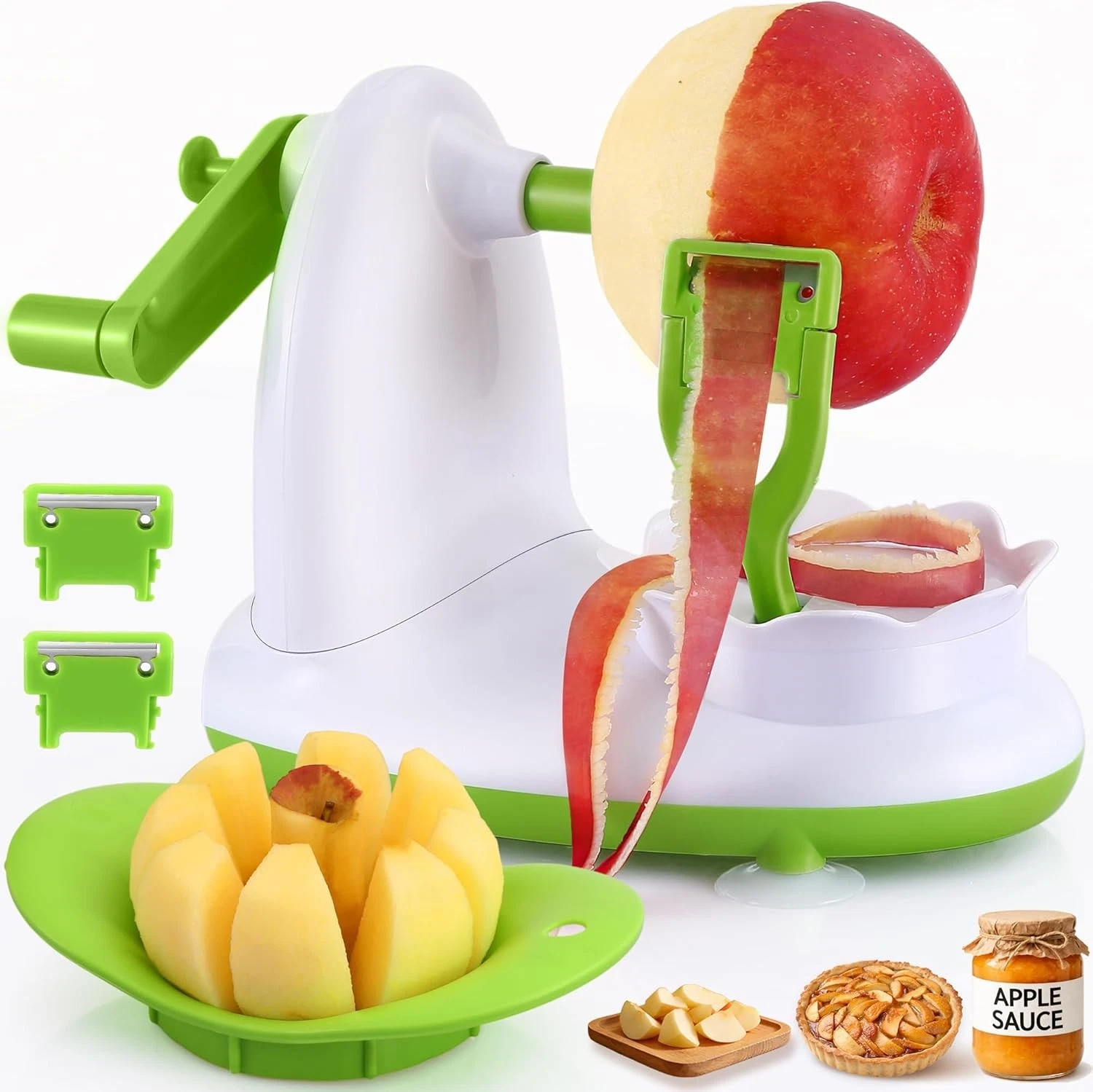 Apple Peeler for Apple Sauce/Pie 2 Replacement Blade 8-Wedge Apple Slicer Corer