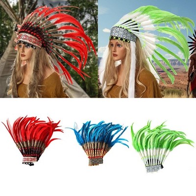 Indianerhut Herren Damen Feder Kopfschmuck für Cosplay Verkleiden Leistung