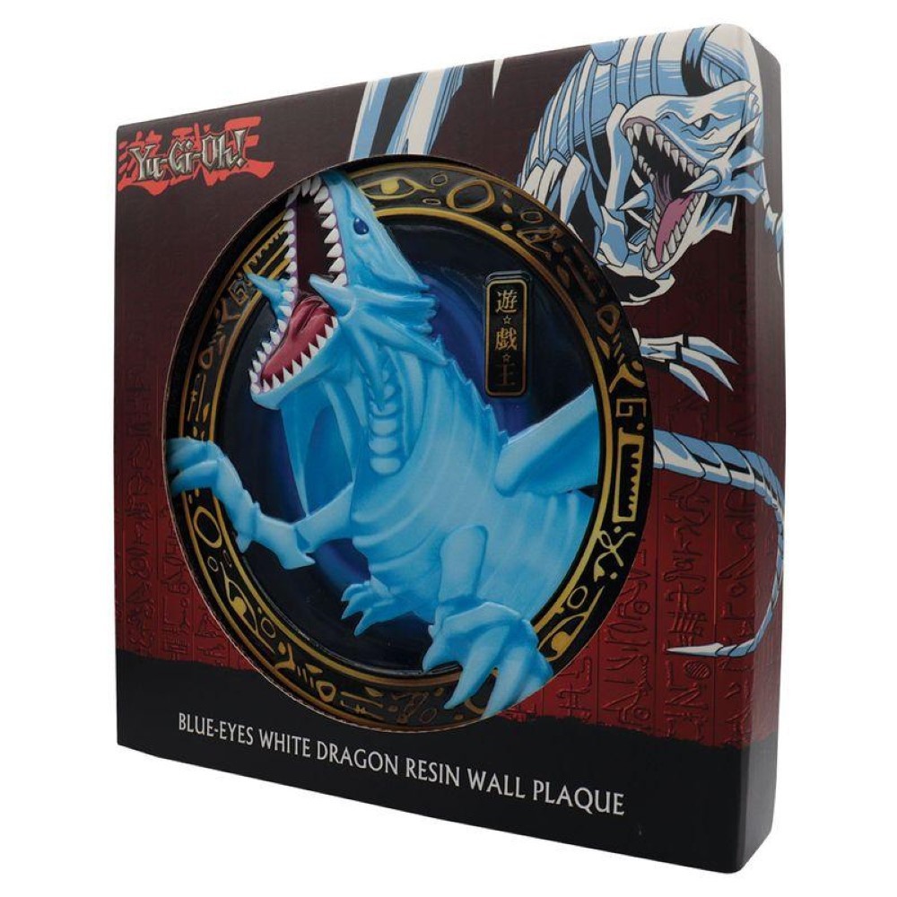 Cadeau collectionneur Yu-Gi-Oh plaque en résine Dragon Blanc Yeux Bleus