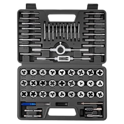 VEVOR Tap and Die Set Taps and Dies 60-Piece Metric and SAE Sizes for Threading