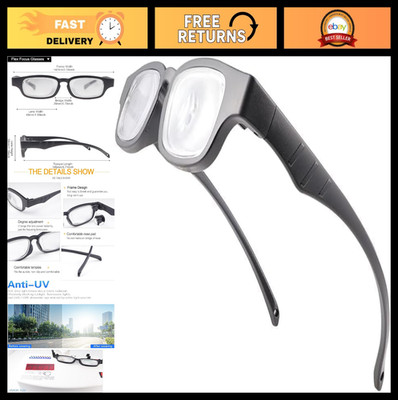 Adjustable Focus Reading Glasses 0D-350D, Anti Blue Light, Multi-Point Lens