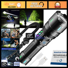 High Lumens Rechargeable Flashlight 20000 Lumen, 5000mAh Battery, 5 Modes, Zooma